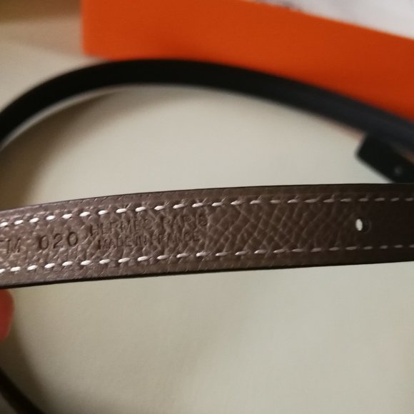 Authentic New Hermes Belt Leather Strap Reversible (no buckle) 70CM étoupe/noir - Picture 5 of 12